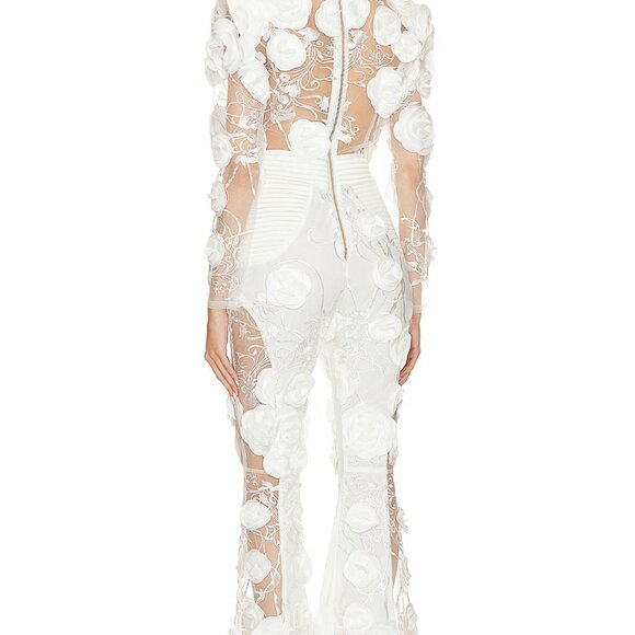 Zhivago | I Found Love Jumpsuit | Color: White | Size 2 | Bridal Jumpsuit - Picture 4 of 5